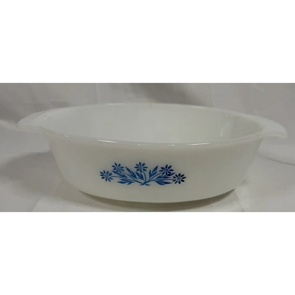 Vintage Anchor Hocking Fire King 436 Blue‎ Cornflower Oval Dish Casserole 1.5 qt